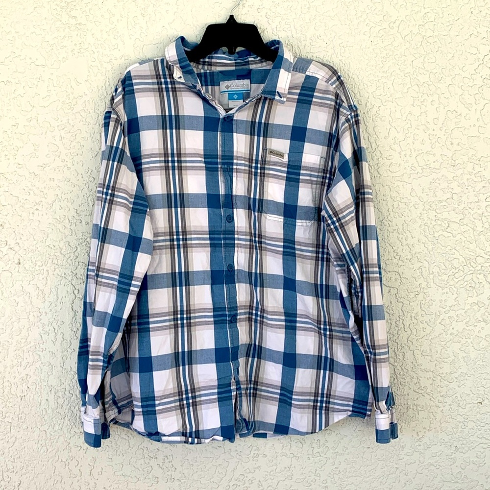 Columbia checkered soft long sleeves button down shirt size XXL